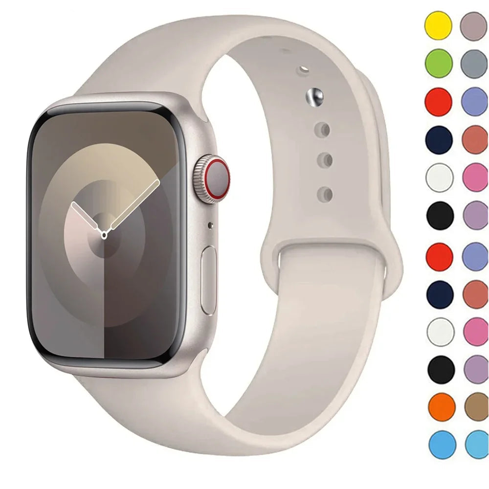 (Silicone Band ONLY) 
For Apple Watch strap 44mm 45mm 40mm 41mm 42-38mm 45 mm